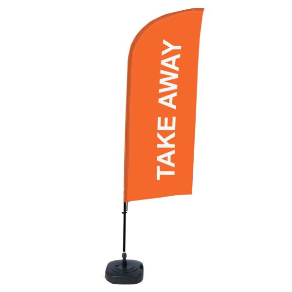 Showdown Displays Beachflag Alu Wind Komplett-Set Take Away Orange, BFAW310-WT21-I66