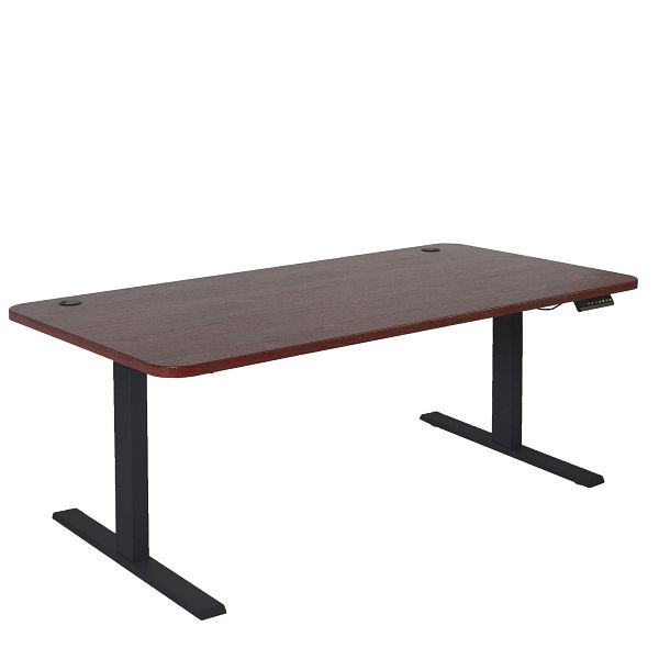 Mendler Schreibtisch HWC-D40, Computertisch, elektrisch höhenverstellbar 160x80cm 53kg, Kirsch-Dekor, schwarz, 75751+62767