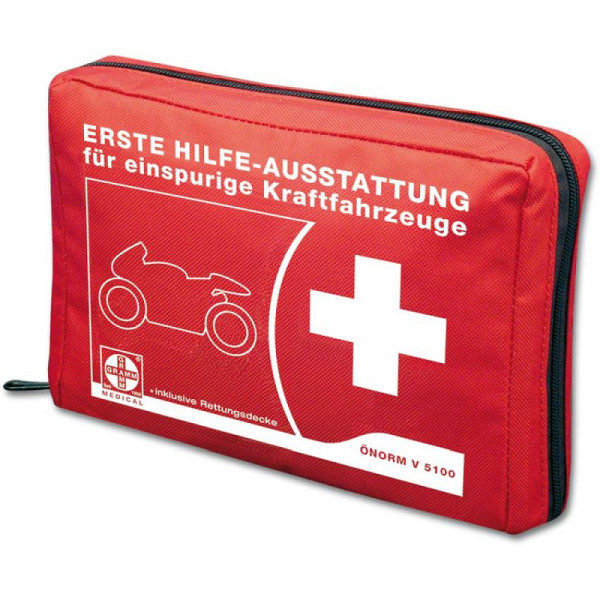 Stein HGS Motorrad-Verbandtasche aus Nylon, Inhalt nach ÖNORM V 5100, 150 x 120 x 45 mm, 33254