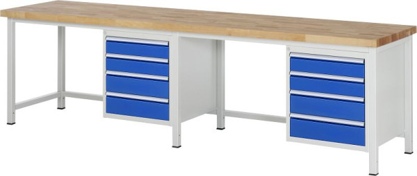 RAU Werkbank Serie 8000 - Gestell-Bauweise (Schweißgestell), 8 x Schublade, 3000x840x700 mm, 03-8162A1-307B4S.11