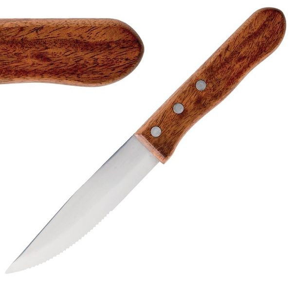 Olympia Jumbo Steakmesser mit Holzgriff 12,5cm, 12 Stück, GG819