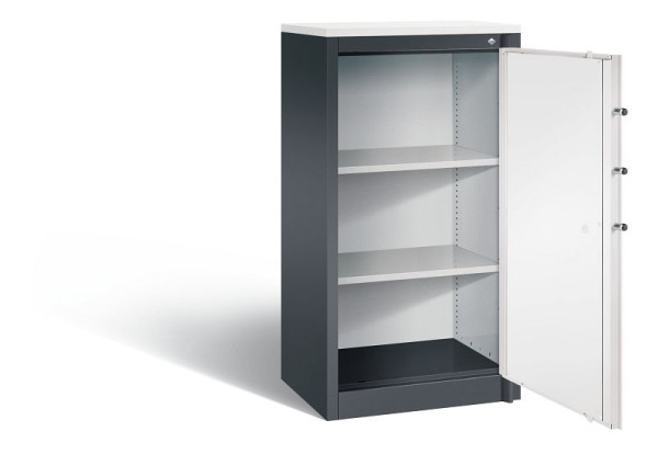 C+P Feuerschutzschrank Certos, H1226xB650xT500mm, Farbe: Schwarzgrau / Verkehrsweiß, Klinkengriff, 3 OH, 1160-000 S10414