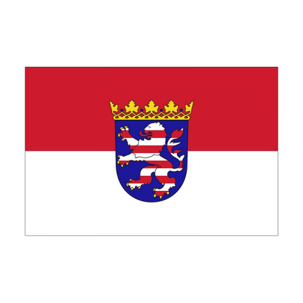 Stein HGS Landesflagge Hessen, 60 x 90 cm (Querformat), mit Seil und Schlaufe, FlagTop 160 g/m², für Fahnenmasten 6 m, ohne Hohlsaum, 26353