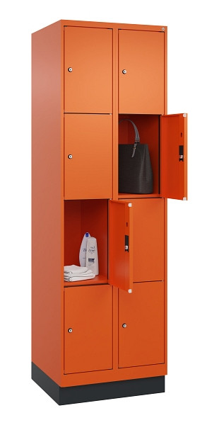 C+P Schließfachschrank Evolo PLUS, mit Sockel, 8 Fächer, 1950x600x500mm, 2004/20, 049020-204 S10023