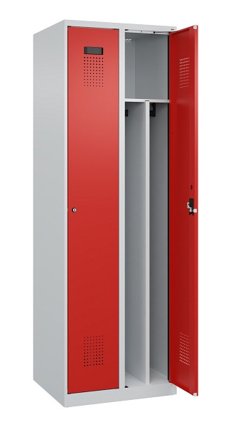C+P Spind Evolo PLUS, 2 Abteile, 1850x600x500mm, 7035/3020, Verschluss Zylinderschloss, 049000-20F S10032