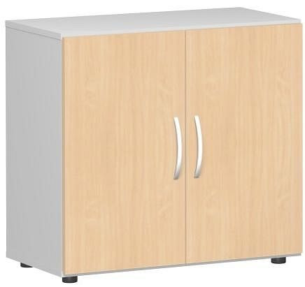 geramöbel Flügeltürenschrank mit Standfüßen, inkl. Türdämpfer, nicht abschließbar, 800x420x752, Buche/Lichtgrau, S-382100-BL