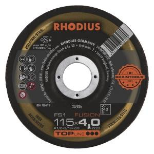 Rhodius TOPline FS1 FUSION Schruppscheibe, Durchmesser [mm]: 115, Stärke [mm]: 4, Bohrung [mm]: 22.23, VE: 10 Stück, 207826