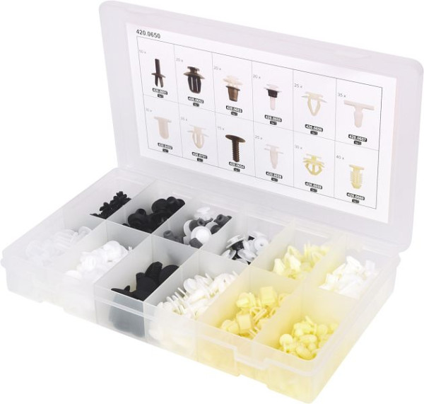 KS Tools Befestigungs-Clip-Satz Citroën/Peugeot, 345-teilig, 420.0650