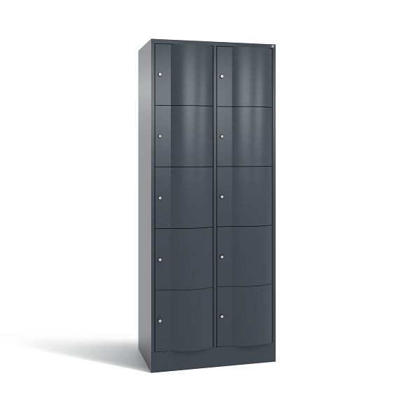 C+P Schließfachschrank Resisto, 10 Fächer, H1950xB772xT540 mm, Anthrazit, 8570-272 S10157