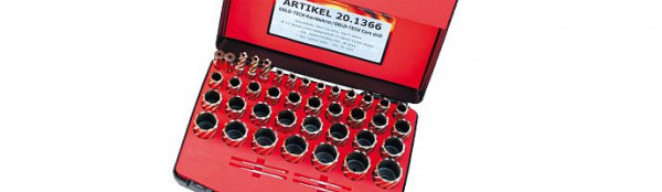 Karnasch Set DELUXE, Hard-Line40 39 Hartmetall-bestückte Kernbohrer: Nutzlänge 40mm, Weldonschaft 19mm, 201366