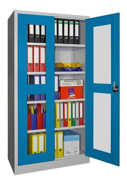 Pavoy Flügeltürenschrank 1950/600/1000, Drehgriff, Böden verzinkt, Sichtfenster, 31310-100-690-300716