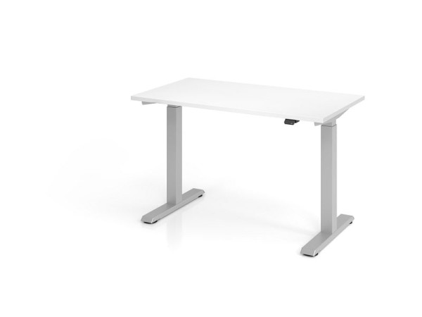 Hammerbacher Schreibtisch XMST612, 120 x 67 cm, Platte: Weiß, 25 mm dick, 2 mm ABS-Kante, Rechteckform, VXMST612/W/S