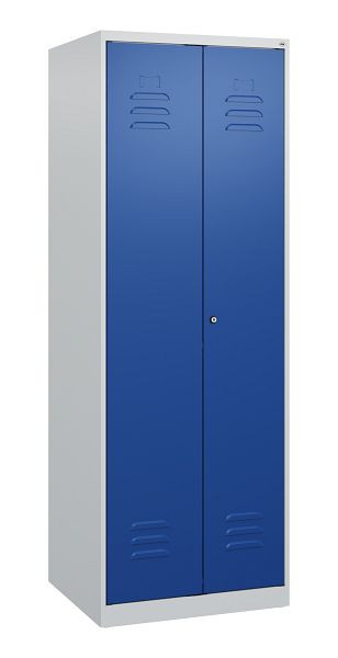 C+P Umkleidespind Classic PLUS SW, 2 Abteile, 1700x600x500mm, 7035/5010, Zylinderschloss, 0800027-20 S10016