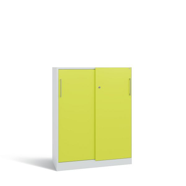 C+P Schiebetürenschrank Asisto, H1310xB1000xT435 mm, Grau/Viridingrün/DBS Hellgrau, 142032-000 S10181