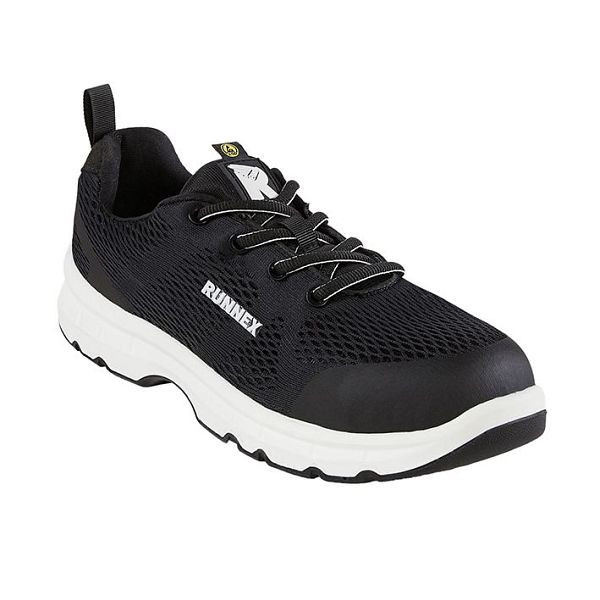 RUNNEX S1 ESD-Sicherheitshalbschuhe FlexStar, schwarz/weiß, Größe: 48, VE: 1 Paar, 5103-48