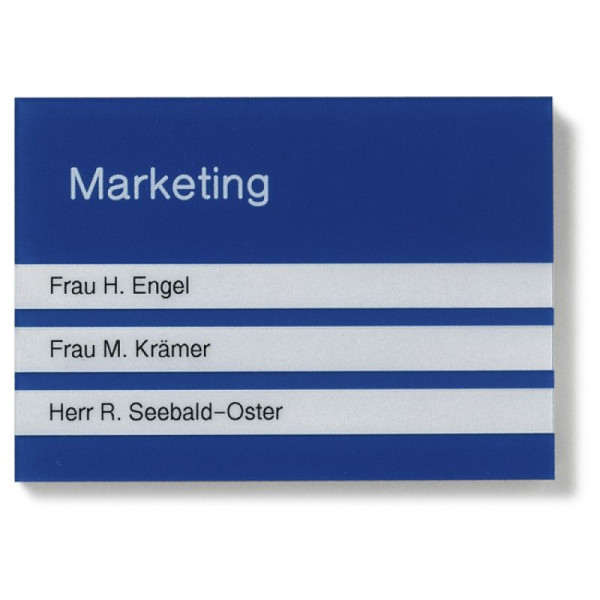 Stein HGS Türschild -Unitex B-, 95 mm/ 2 Nuten, spitze Ecken, RAL 3003 - rubinrot, ohne Zimmer-Nummer und Festtext, 21181-010101