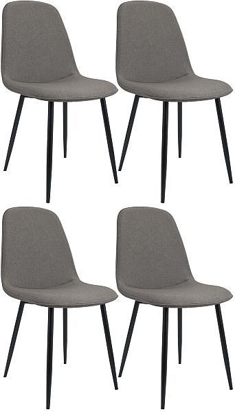 CLP 4er Set Esszimmerstuhl Maryam Stoff, hellgrau, 327447