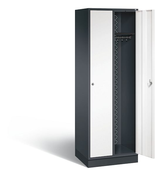 C+P Garderobenschrank Intro, H1950xB620xT490mm, Farbe: Schwarzgrau / Verkehrsweiß, 8170-201 S10067