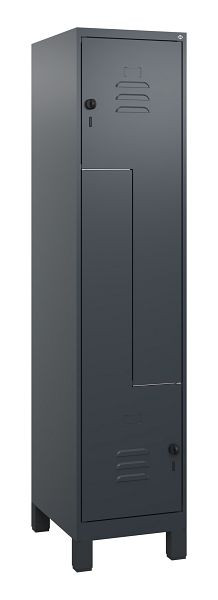 C+P Z-Spind Classic PLUS, Füße, 2 Abteile, 1800x400x500mm, 7016/7016, Drehriegel, 0800137-122 S10012