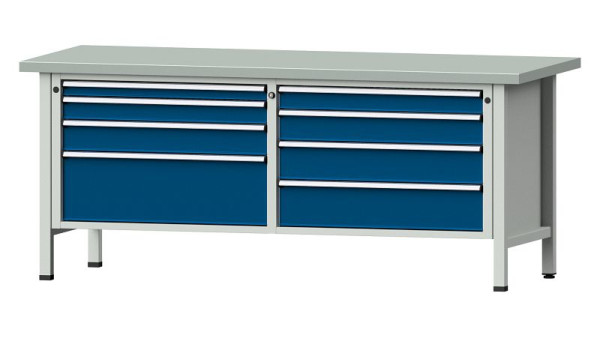 ANKE Werkbänke Kastenwerkbank, Modell 144 VX, 2000 x 800 x 840 mm, RAL 7035/5010, ZBP 40 mm, 330.172