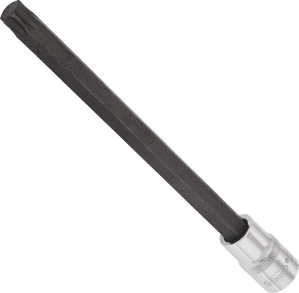 VIGOR TORX Schraubendreher-Einsatz, Vierkant hohl 12,5 mm (1/2 Zoll), Innen TORX Profil, T60, Länge: 200 mm, für Handbetätigung, VE: 5 Stück, V2183