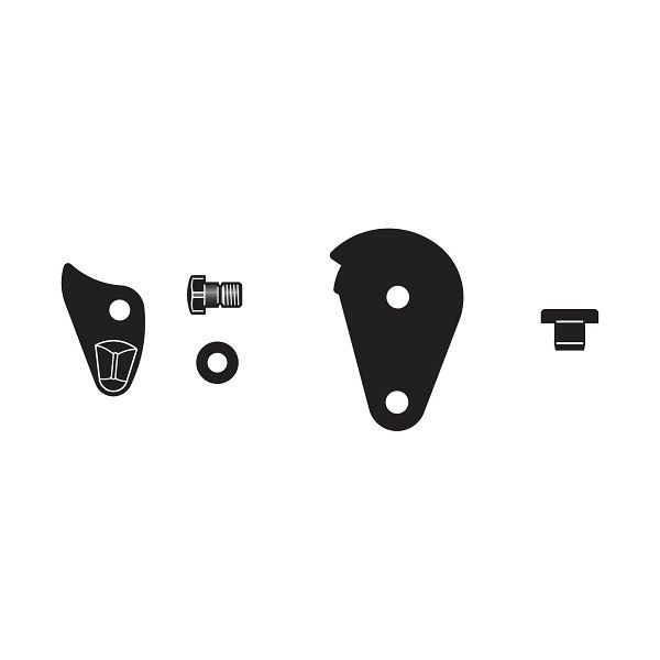 Felco Verschlussklinken-Set: komplette Verschlussanordnung mit Platte, Stoßdämpfer (1 x 2/12 + 1 x 2/13 + 1 x 2/14 + 1 x 100/15), 100/92