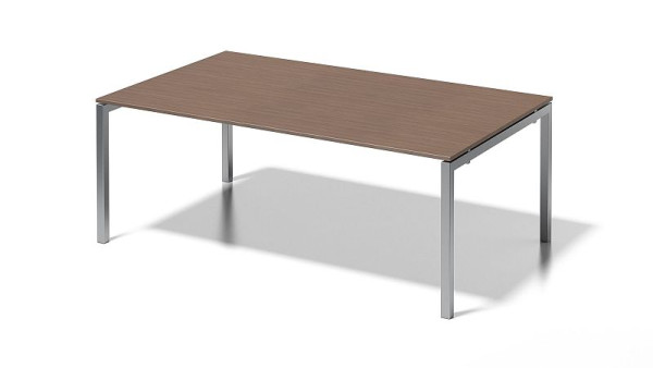 Bisley Cito Chefarbeitsplatz/Konferenztisch, 730 mm höhenfixes U-Gestell, H 19 x B 2000 x T 1200 mm, nußbaum/silber, DUF2012WN355