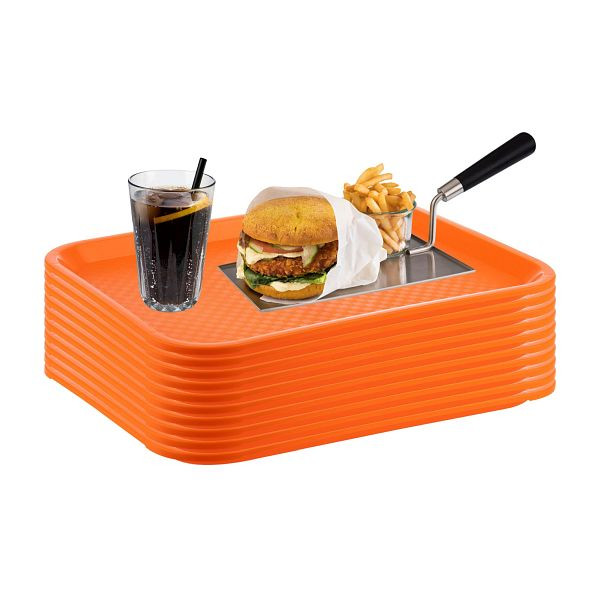 APS Fast Food Tablett, Serviertablett, 35 x 27 cm, orange, VE: 10er-Set, 67558
