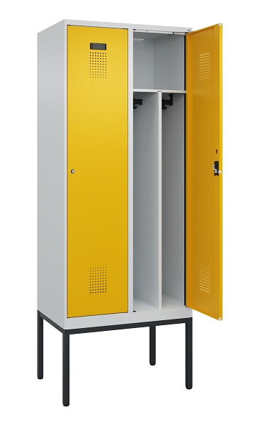 C+P Spind Evolo PLUS, Gestell, 2 Abteile, 2120x800x500mm, 7035/1004, Verschluss Zylinderschloss, 0490307-22F S10027