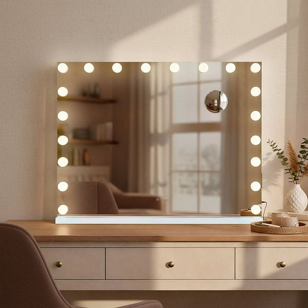 CLP Schminkspiegel Norlina ohne Bluetooth, weiß, 324831