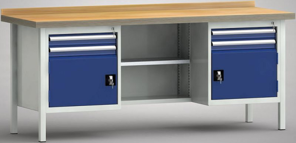 KLW Profi-Werkbank 2000 x 700 x 905 mm L x T x H (ERGO-Version), WP213E-2000M45-E2005