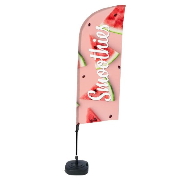Showdown Displays Beachflag Alu Wind Komplett-Set Smoothies Wassermelone, BFAW310-WT21-I75