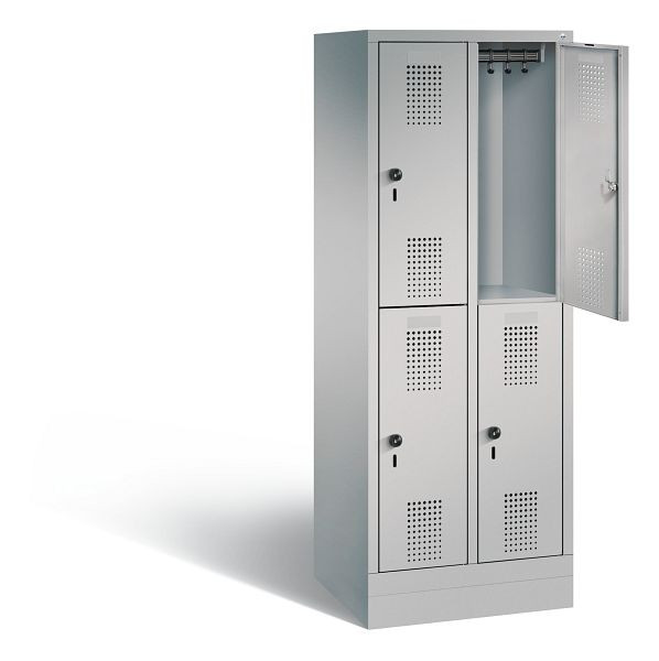 C+P Spind doppelstöckig Evolo, H1600xB610xT500mm, Farbe: Weißaluminium, 483206-20 S10067