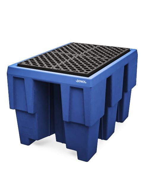 DENIOS Auffangwanne aus Polyethylen (PE) für 1 IBC à 600 Liter, mit Gitterrost, 328317