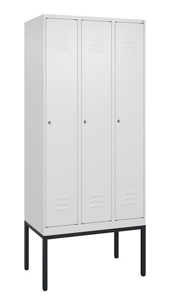 C+P Umkleidespind Classic PLUS, Gestell, 3 Abteile, 2120x900x500mm, 9016/9016, Zylinderschlösser, 0800307-30 S10029
