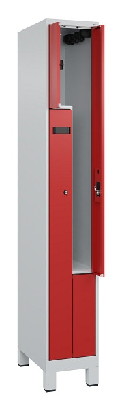 C+P Z-Spind Evolo PLUS, Füße, 2 Fächer, 1950x300x500mm, 7035/3000, Zylinderschloss, 049013-102 S10030