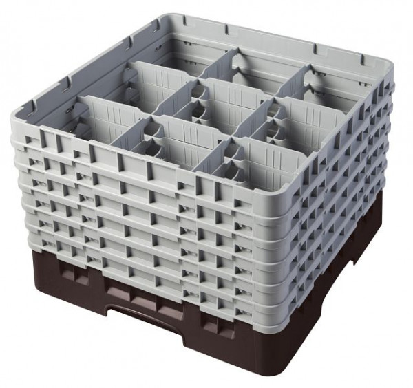 Cambro Spülkorb mit 9 Fächer Camrack® 30 cm Braun, 9S1114167