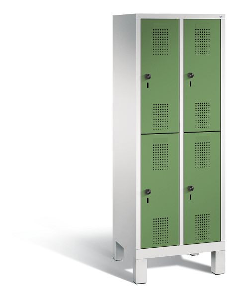 C+P Spind Evolo, 4 Fächer, H1650xB610xT500 mm, Grau/Resedagrün, 483106-20 S10062