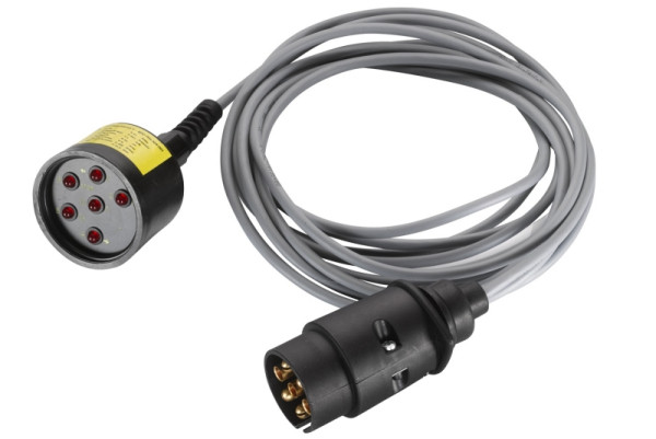 HELLA Prüfgerät, Anhängersteckdose, 12V, 7-polig, Länge: 5m, DIN/ISO: 1724, mit LED-Anzeige, 8PD 004 509-001