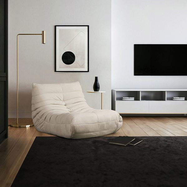 HOME DELUXE Relaxsessel CHILL Samtstoff, Farbe Beige, 60374