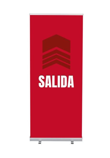 Showdown Displays Roll-Banner Budget 85 Komplettset Ausgang Rot Spanisch, RBB085LSFI385