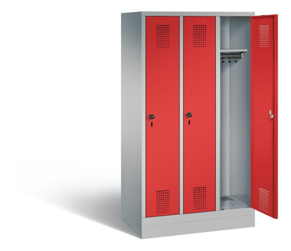 C+P Spind Evolo, H1600xB900xT500mm, Farbe: Weißaluminium / feuerrot, 480206-30 S10066