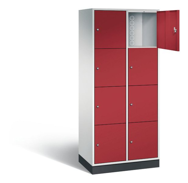 C+P XL-Schließfachschrank Intro, H1950xB820xT490mm, Farbe: Lichtgrau / Rubinrot, 8470-202 S10142