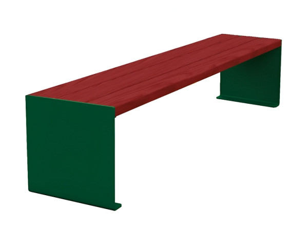 Procity Sitzbank Kube, 1800 mm, Stahl & Holz Ohne Rückenlehne, Mahagoni/RAL 6005, 306392.6005.ACAJ