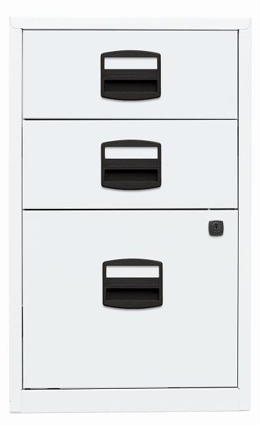 Bisley Beistellschrank PFA, 2 Universalschubladen, 1 HR-Schublade, verkehrsweiß, PFA3696