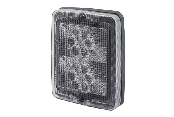 HELLA Blinkleuchte, LED, 12V, Einbau/geschraubt, glasklar, 100mm, Flachstecker, hinten, mit Blinklicht (LED) / mit Umrisslicht (LED), 2BA 013 236-181