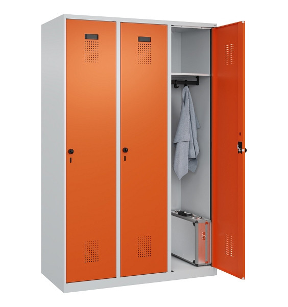 C+P Spind Evolo PLUS, 3 Abteile, 1850x1200x500mm, 7035/2004, Verschluss Drehriegel, Ablageböden 3, 049000-32 S10002