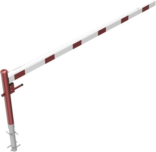 Schake Drehschranke mit Seilzugverstärkung, zum Einbetonieren, Schrankenbaumlänge: 3500 mm, mit Profilzylinderschloss, 4113_35ZB