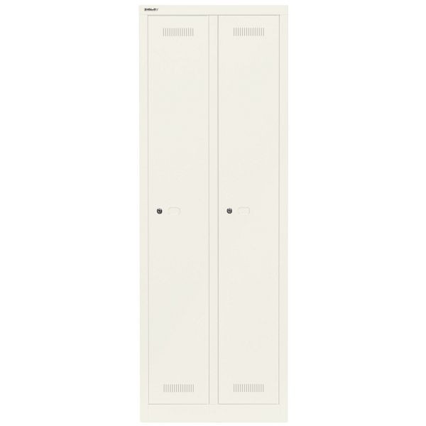 Bisley Garderobenschrank Monobloc™, 2 Abteile je 1 Fach, 196 verkehrsweiß antibakteriell, ML06D1196