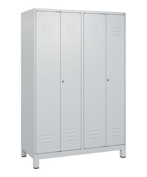 C+P Umkleidespind Classic PLUS, Doppel-Spind, Füße, 4 Abteile, 1800x1200x500mm, 7035/7035, Zylinderschlösser, 0800127-40P S10024